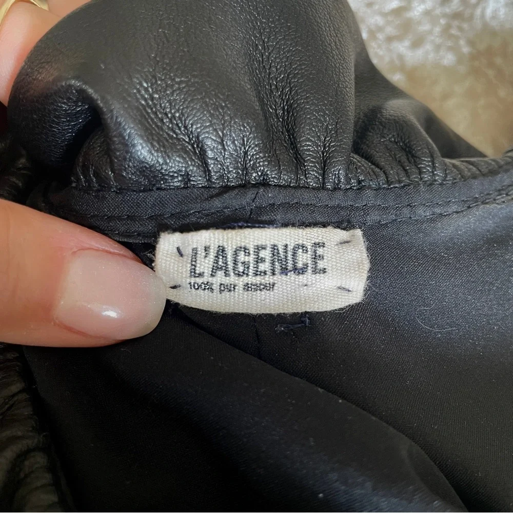 L’Agence Soft Leather Wave Dress. Black, Sz 2 (S) - Picture 5 of 8